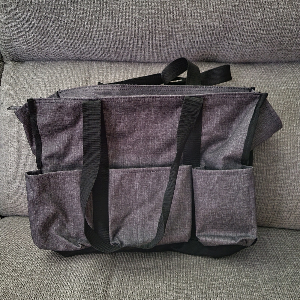 ThirtyOne zip-top organizing utility tote charcoal crosshatch